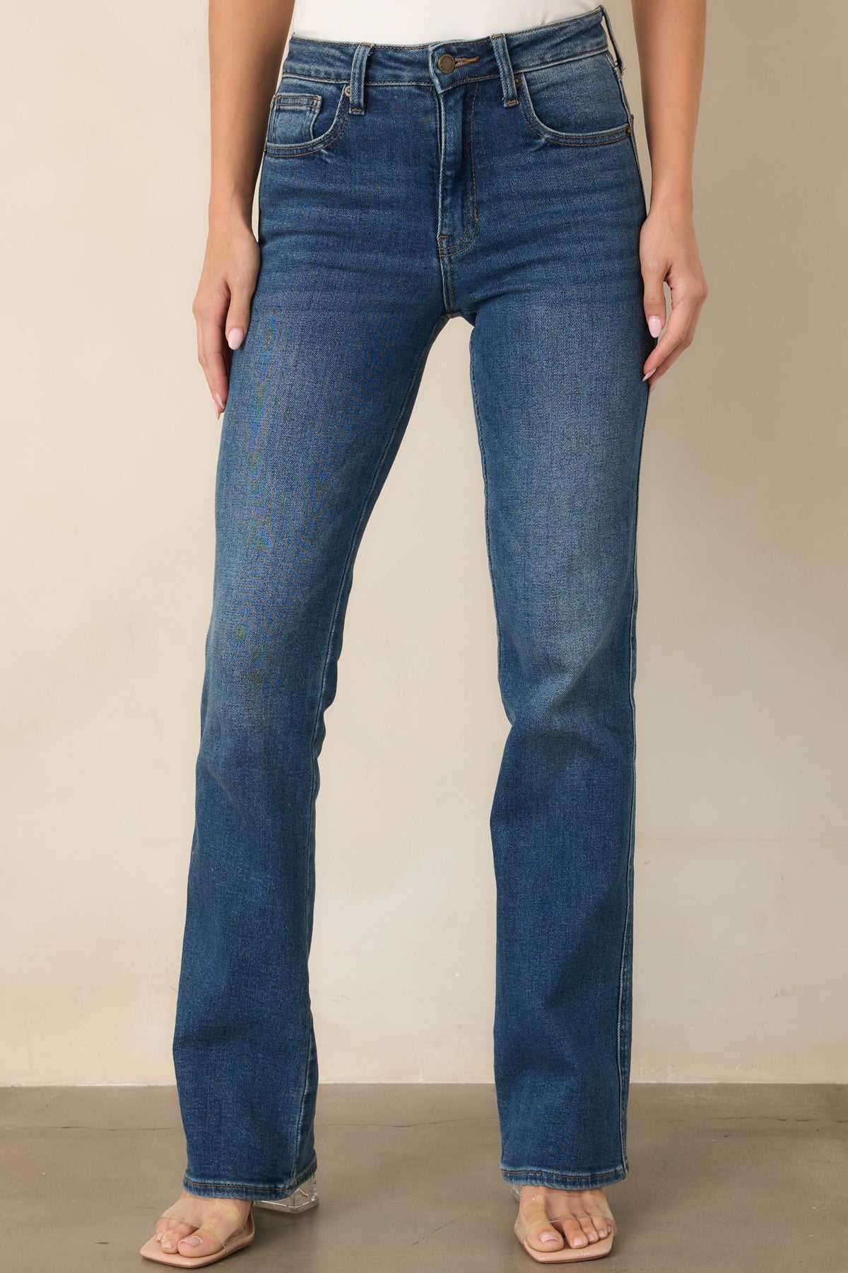 Going My Way Dark Wash High Rise Bootcut Jeans