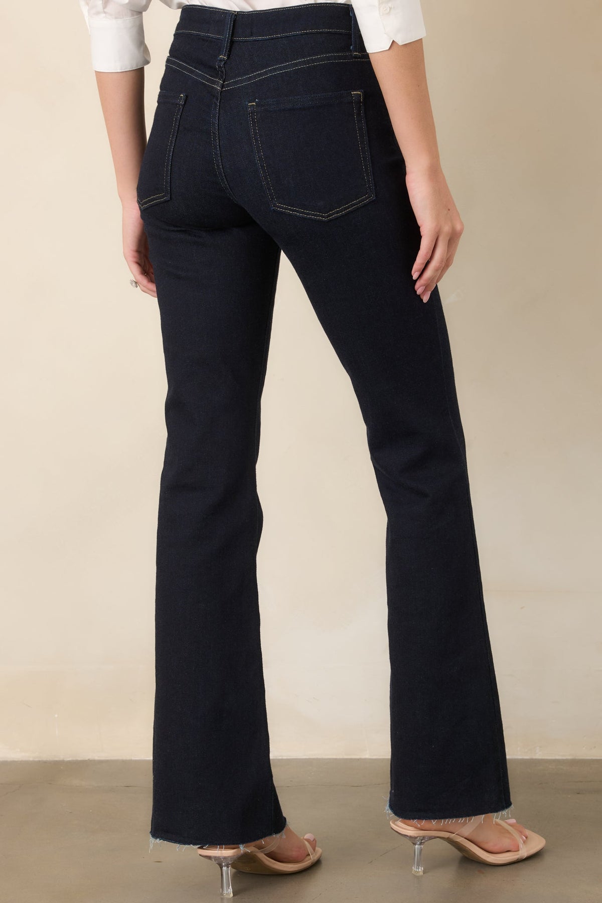 So Far, So Good Dark Indigo High-Rise Flare Jeans