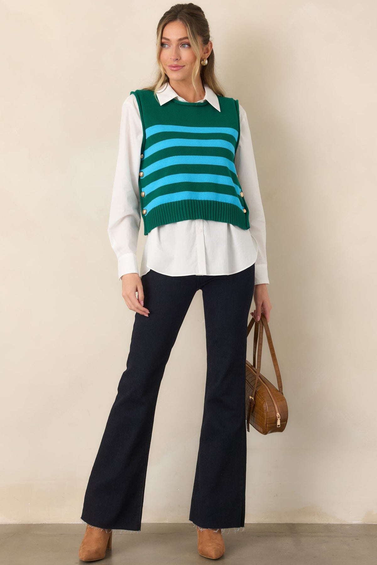 So Far, So Good Dark Indigo High-Rise Flare Jeans