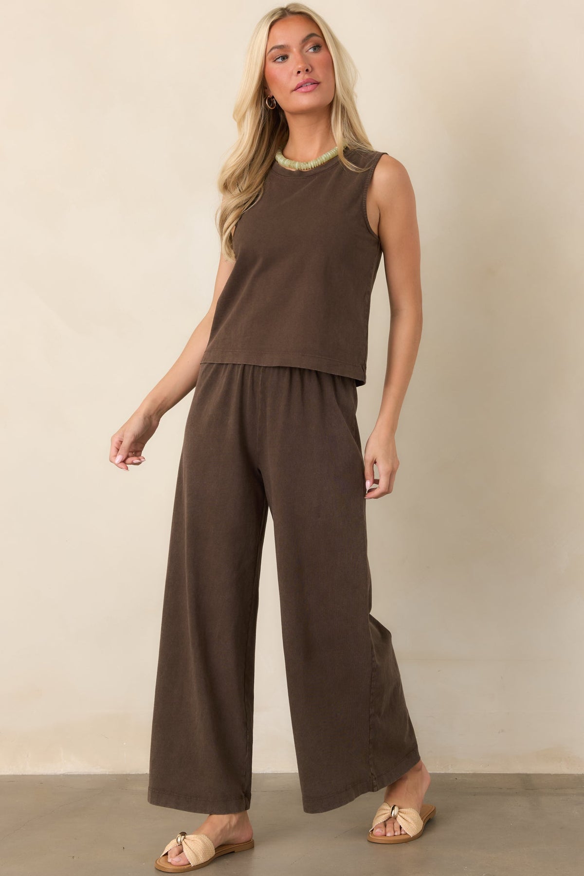 Z Supply Sloane Dark Chocolate Cotton Jersey Tank