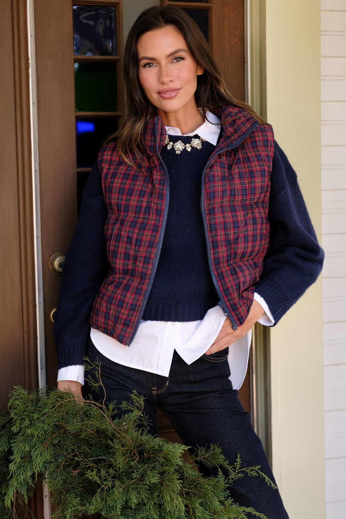 A Change of Pace Navy Cropped Knit Sweater