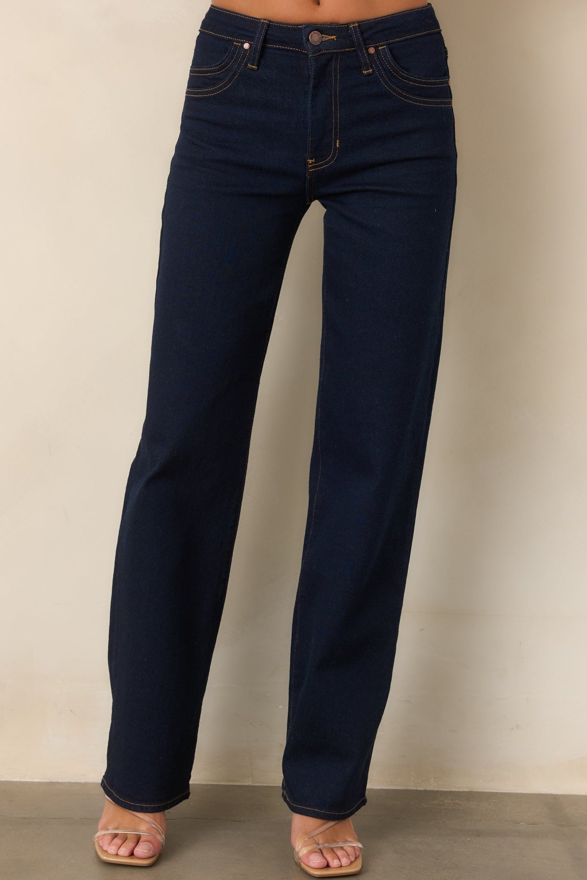 Double Down Dark Wash High Rise Wide Leg Jeans