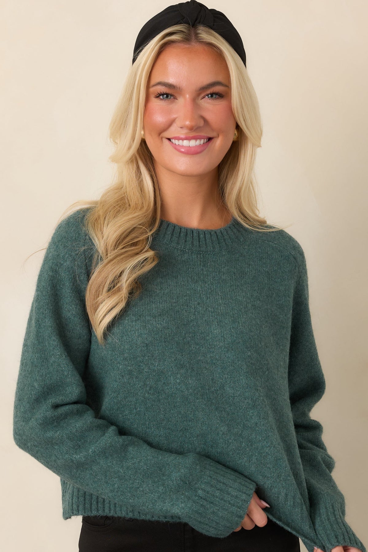 Z Supply Stand In Emerald Cove Cropped Sweater