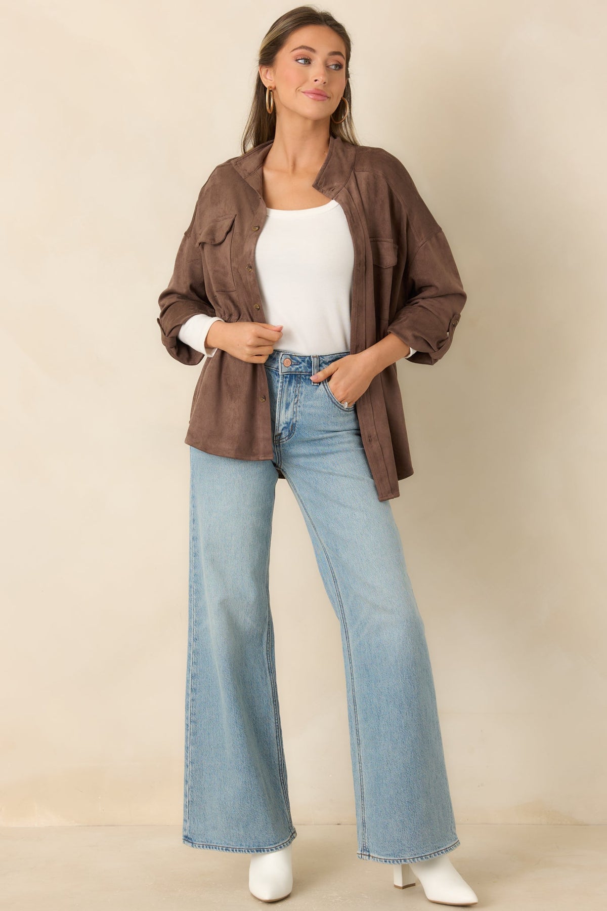 Z Supply The Stunner Light Wash Mid-Rise Wide Leg Jeans