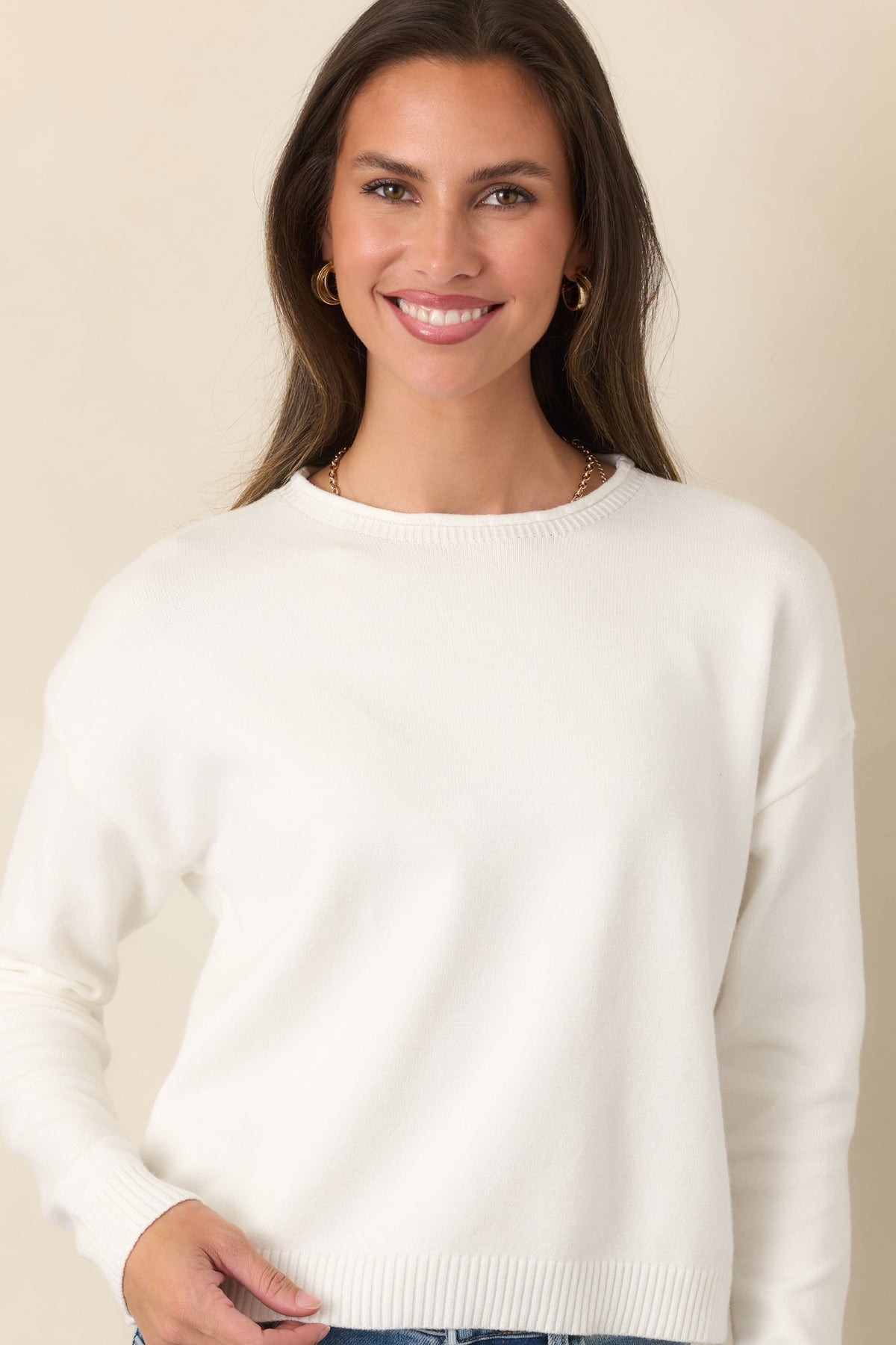 Astrid Timeless Ivory Crew Sweater