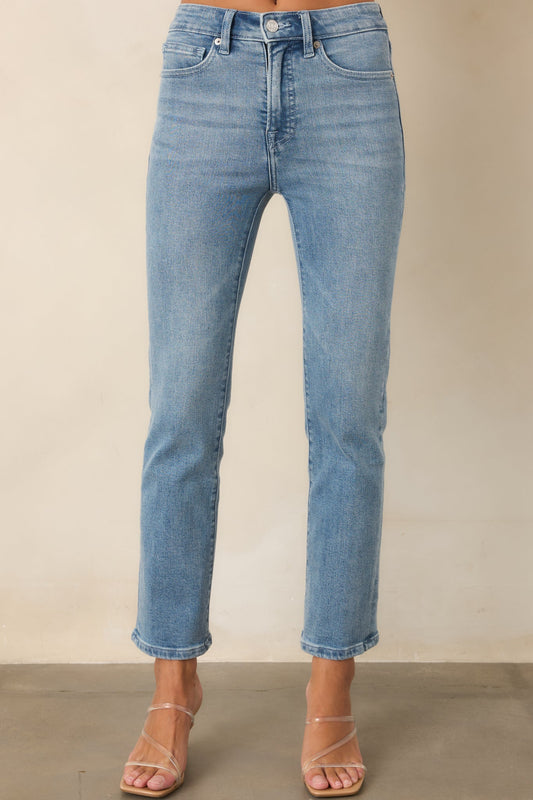 Good American Good Legs Medium Indigo Straight Jeans