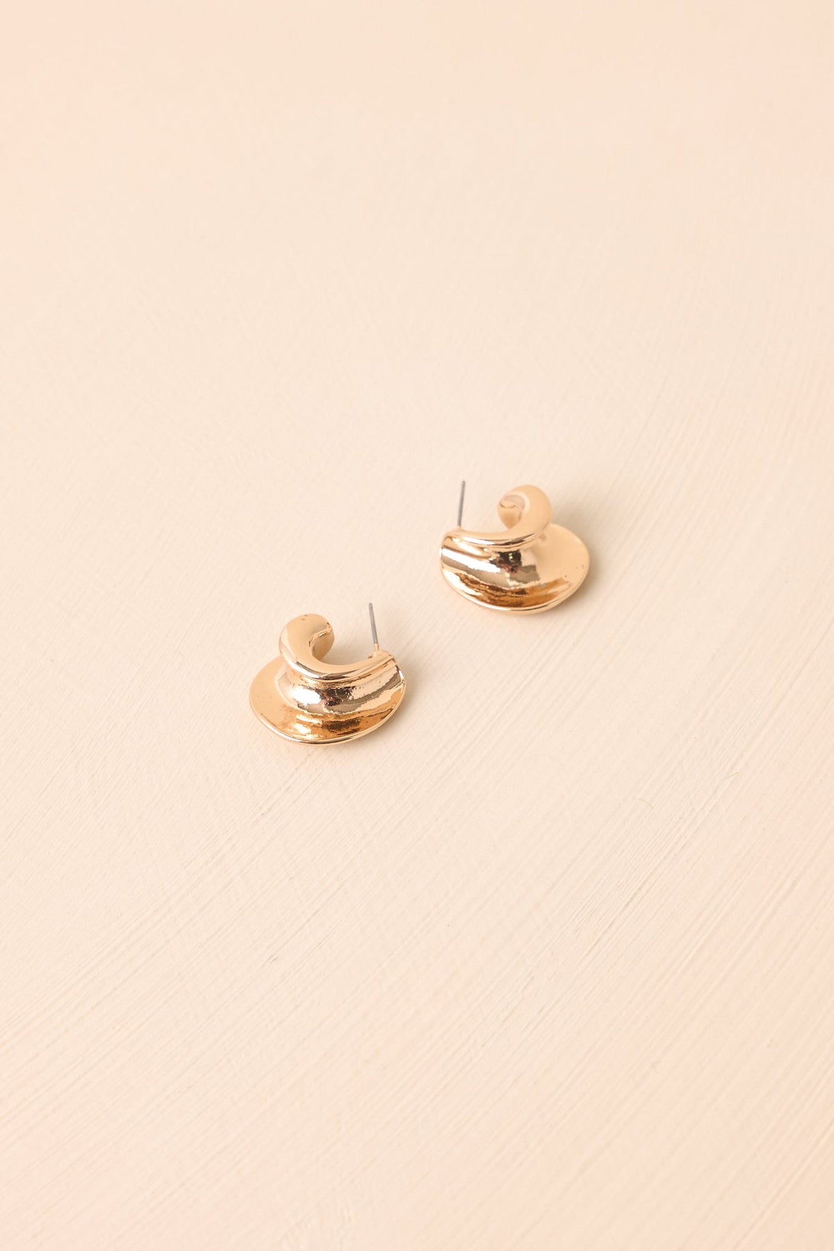 Shifting My Focus Gold Sculptural Open Hoop Earrings