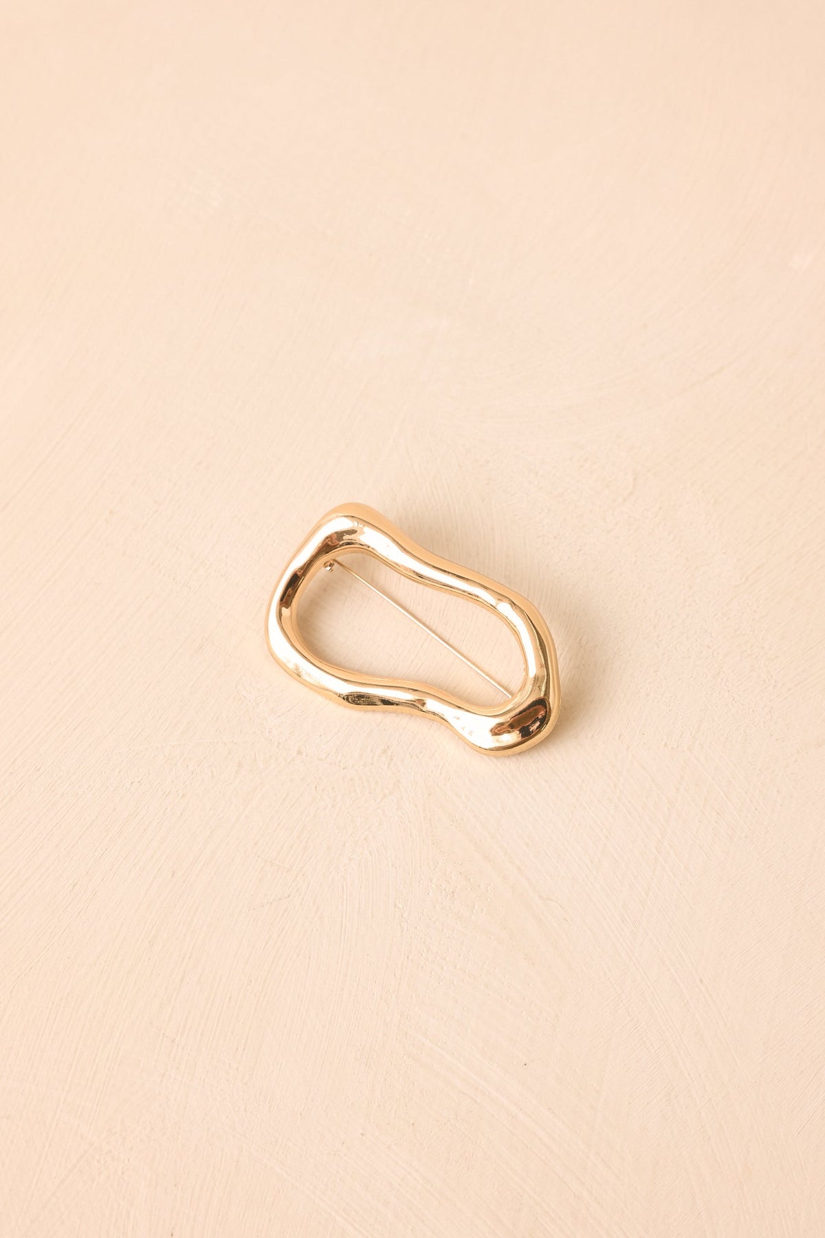 Open to Possibility Gold Abstract Open-Frame Brooch