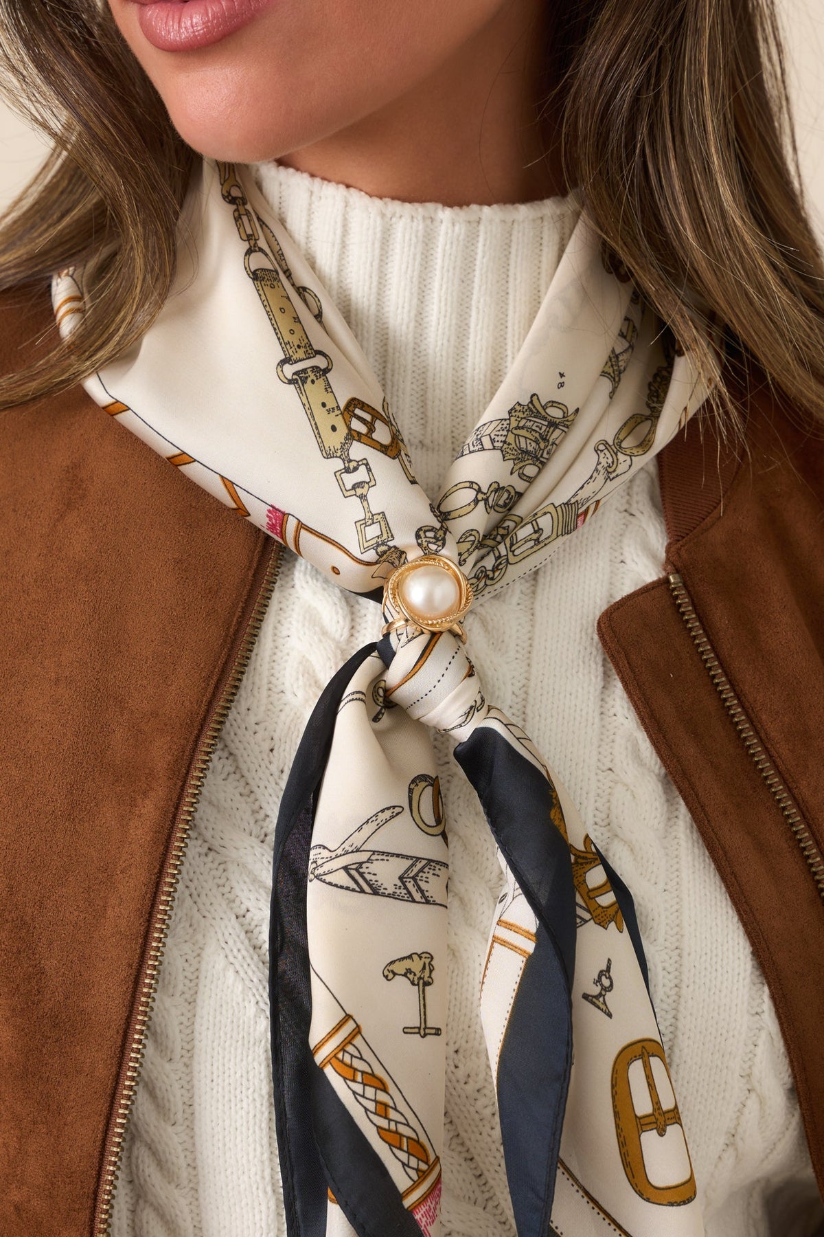 Touch of Distinction Gold Pearl Scarf Ring