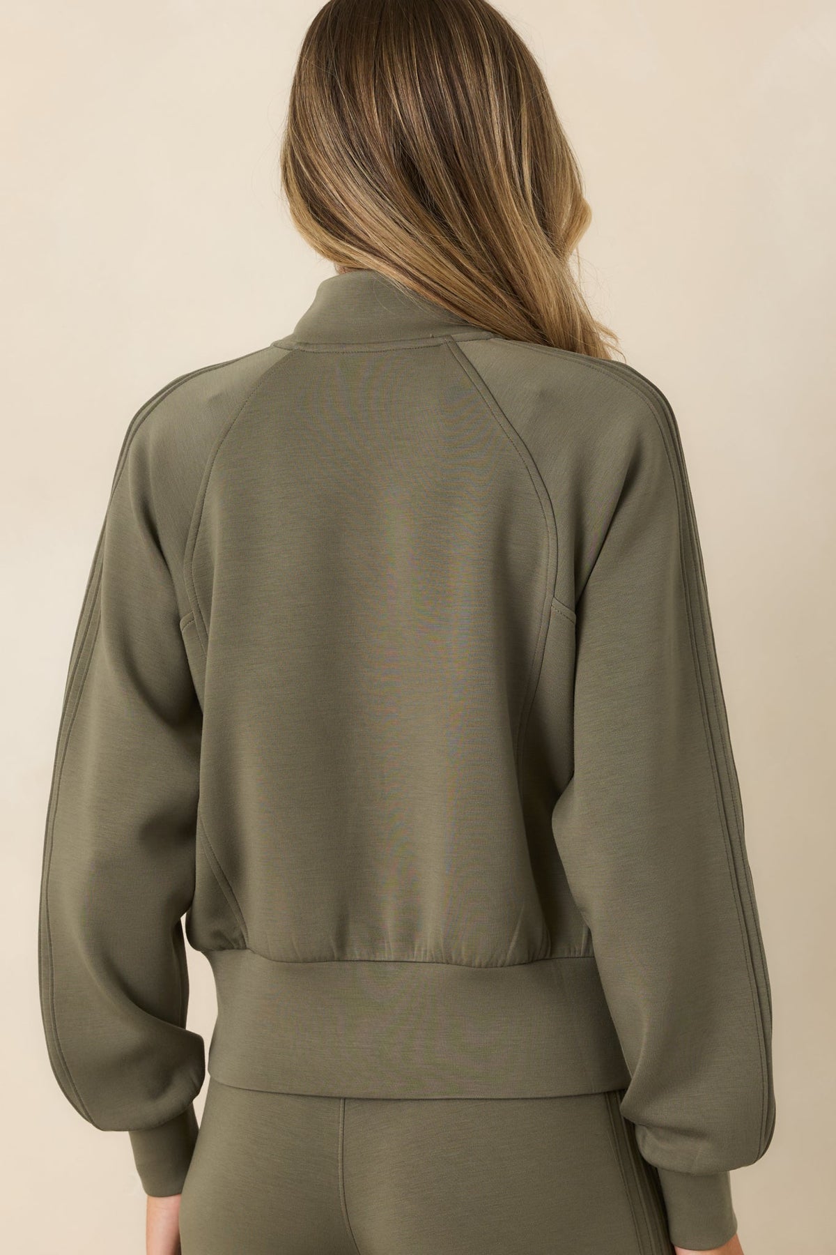 SPANX AirEssentials® Herb Green Pintuck Track Jacket