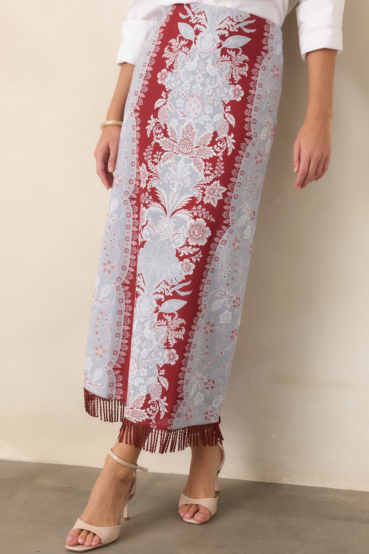 Anna Cate Dillon Frost Floral Midi Skirt
