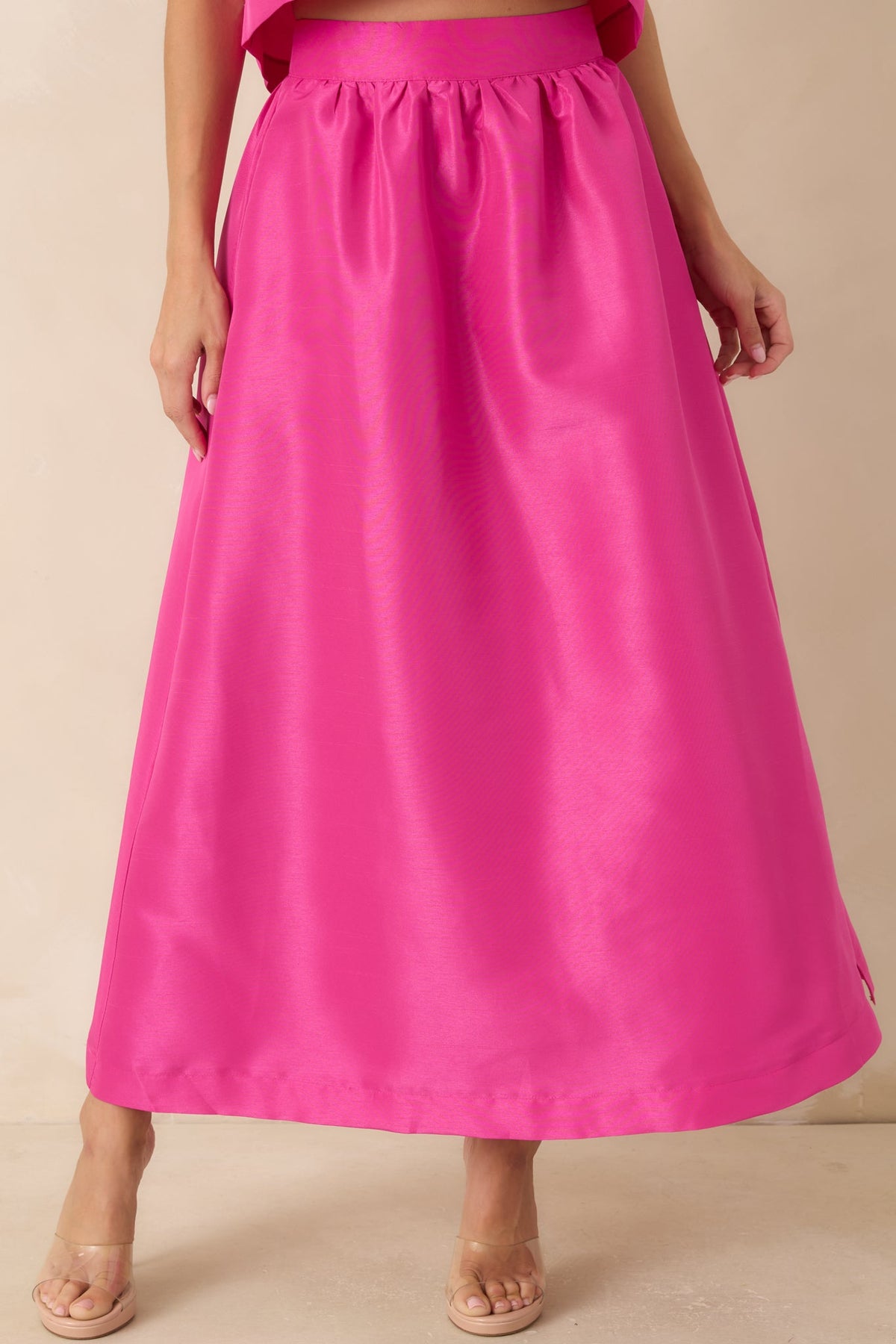 Worth the Chase Fuchsia Pink Structured Maxi Skirt