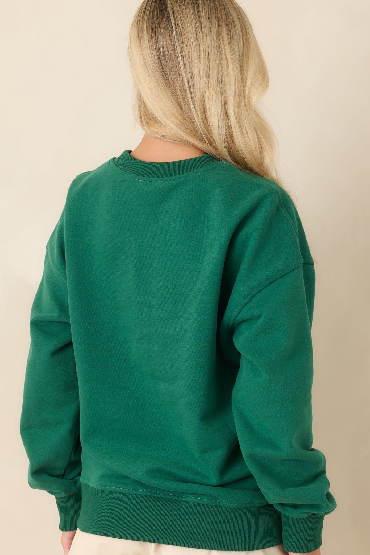 Home By Sunset Club Green Embroidered Cotton Blend Sweatshirt