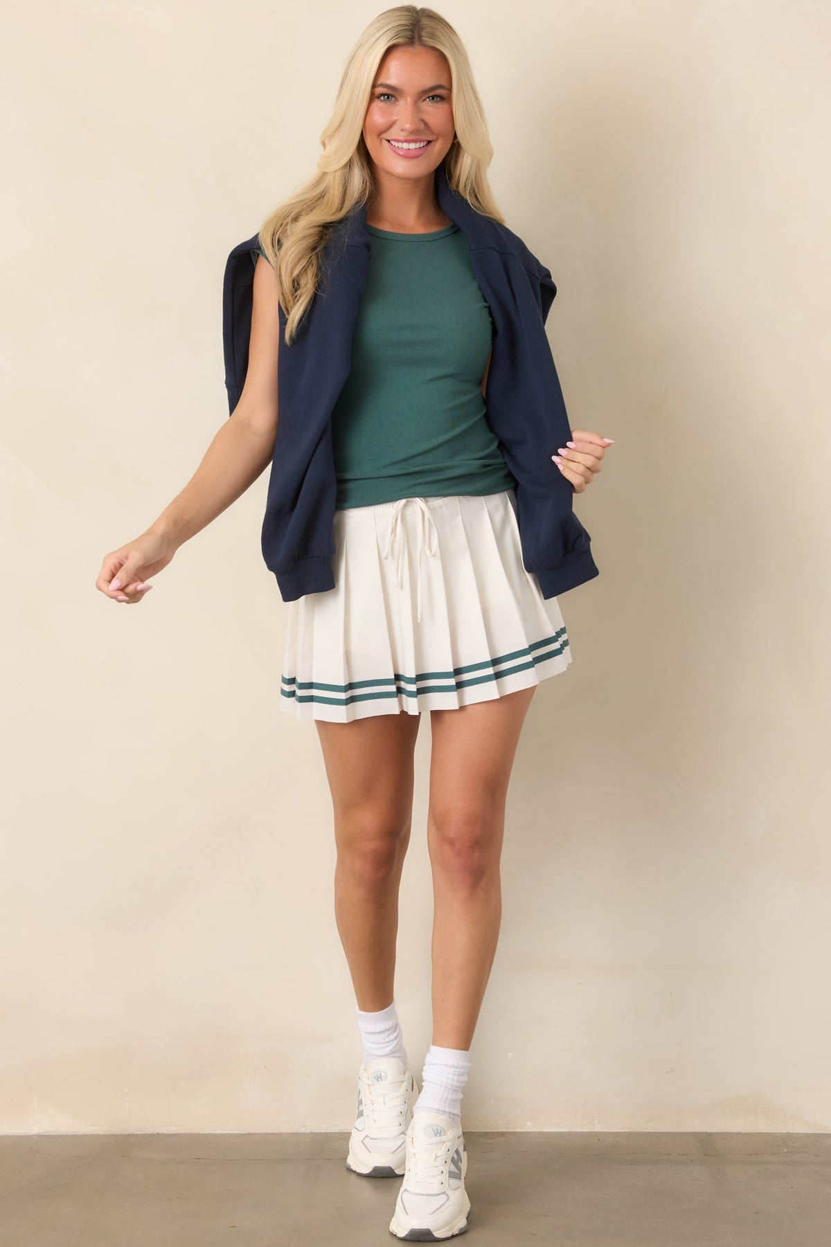 Z Supply Bleacher Babe Ivory Performance Mini Skirt