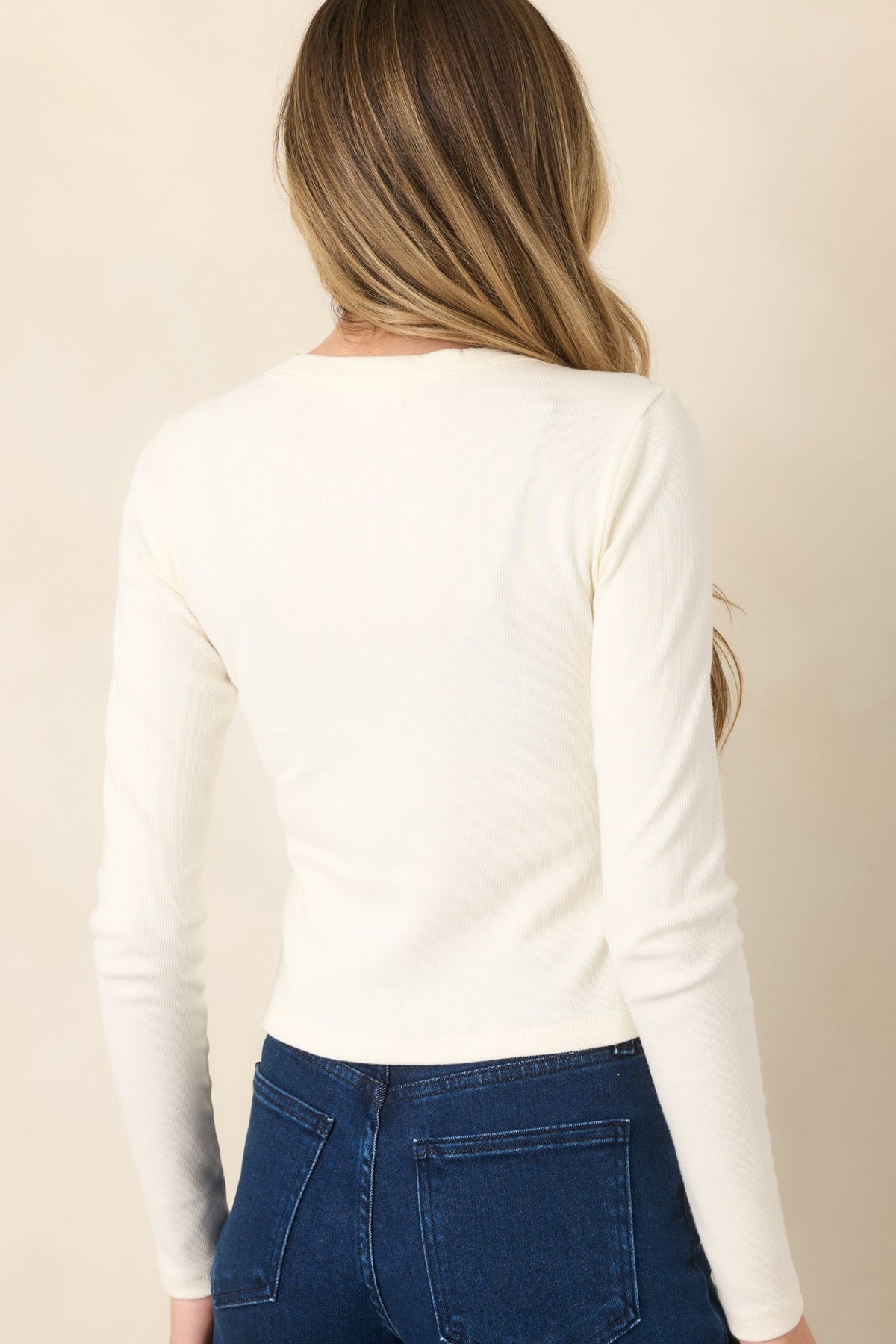 Z Supply All In Ivory Cropped Henley Top