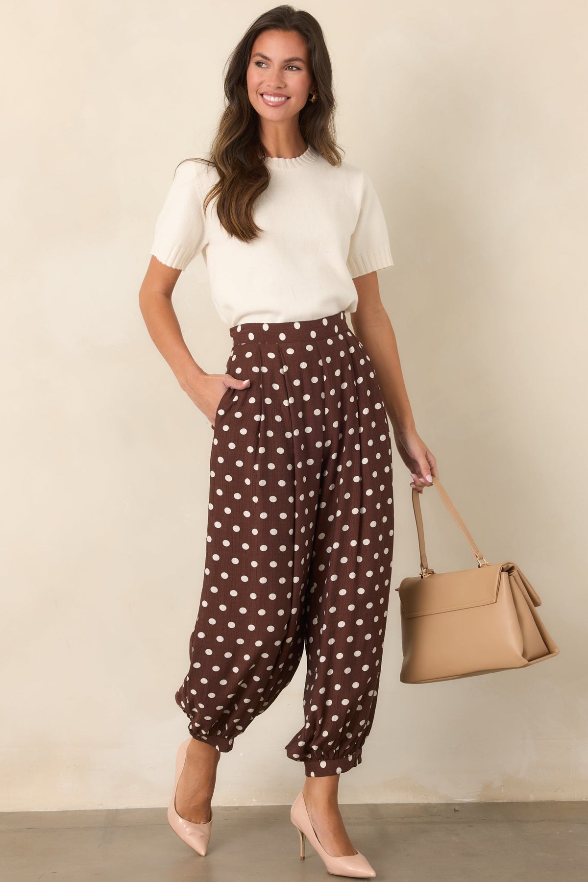 Astrid Maisie Ivory Knit Short Sleeve Sweater
