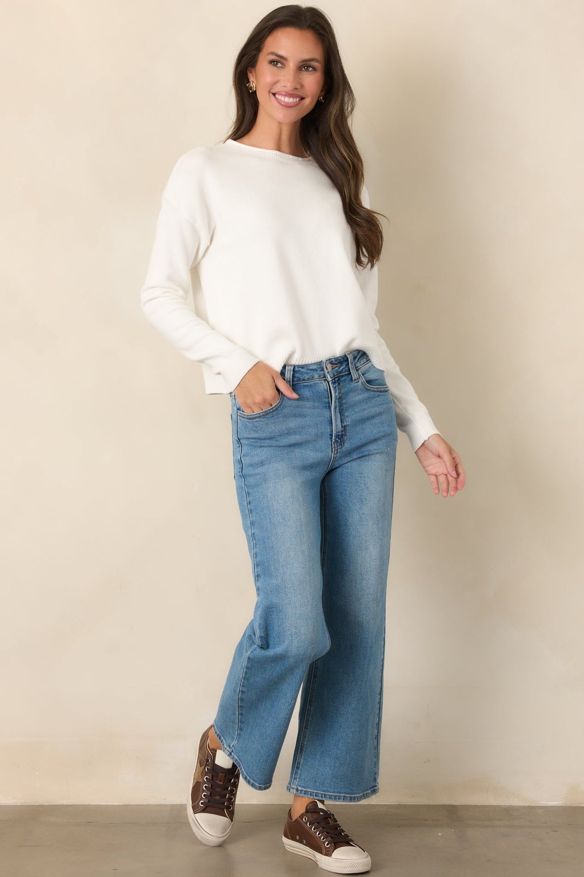 Astrid Timeless Ivory Crew Sweater