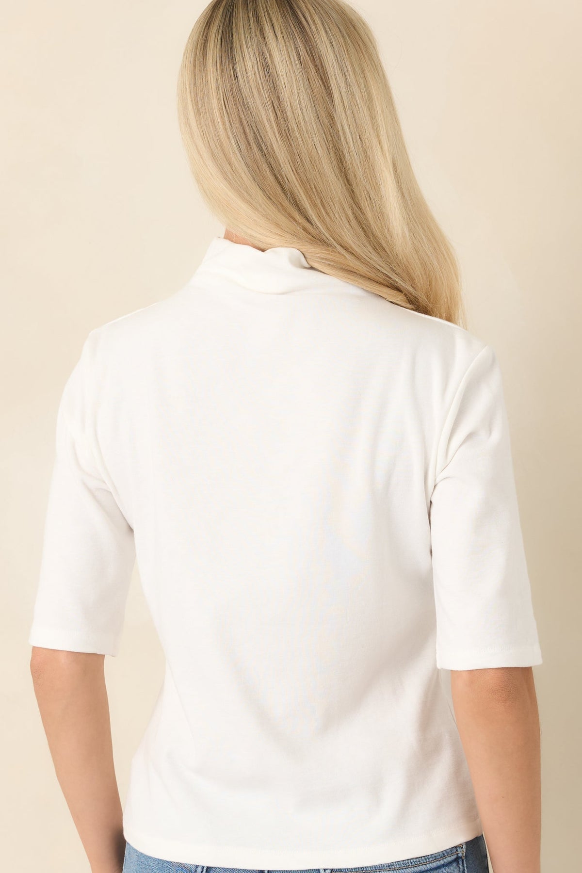 Simply Well Put Ivory Mock Neck Top