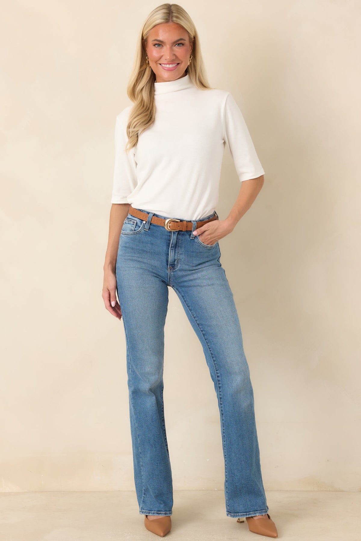 Simply Well Put Ivory Mock Neck Top