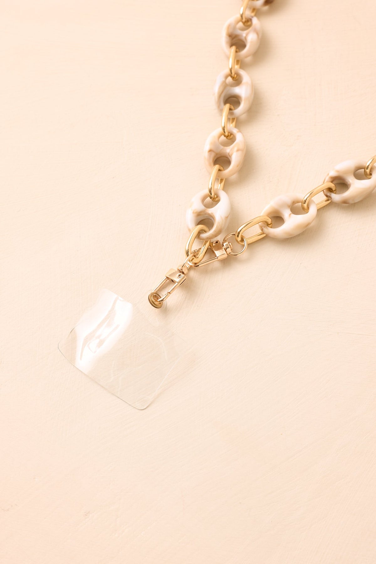Always Within Reach Ivory Marbled Chain Link Phone Lanyard