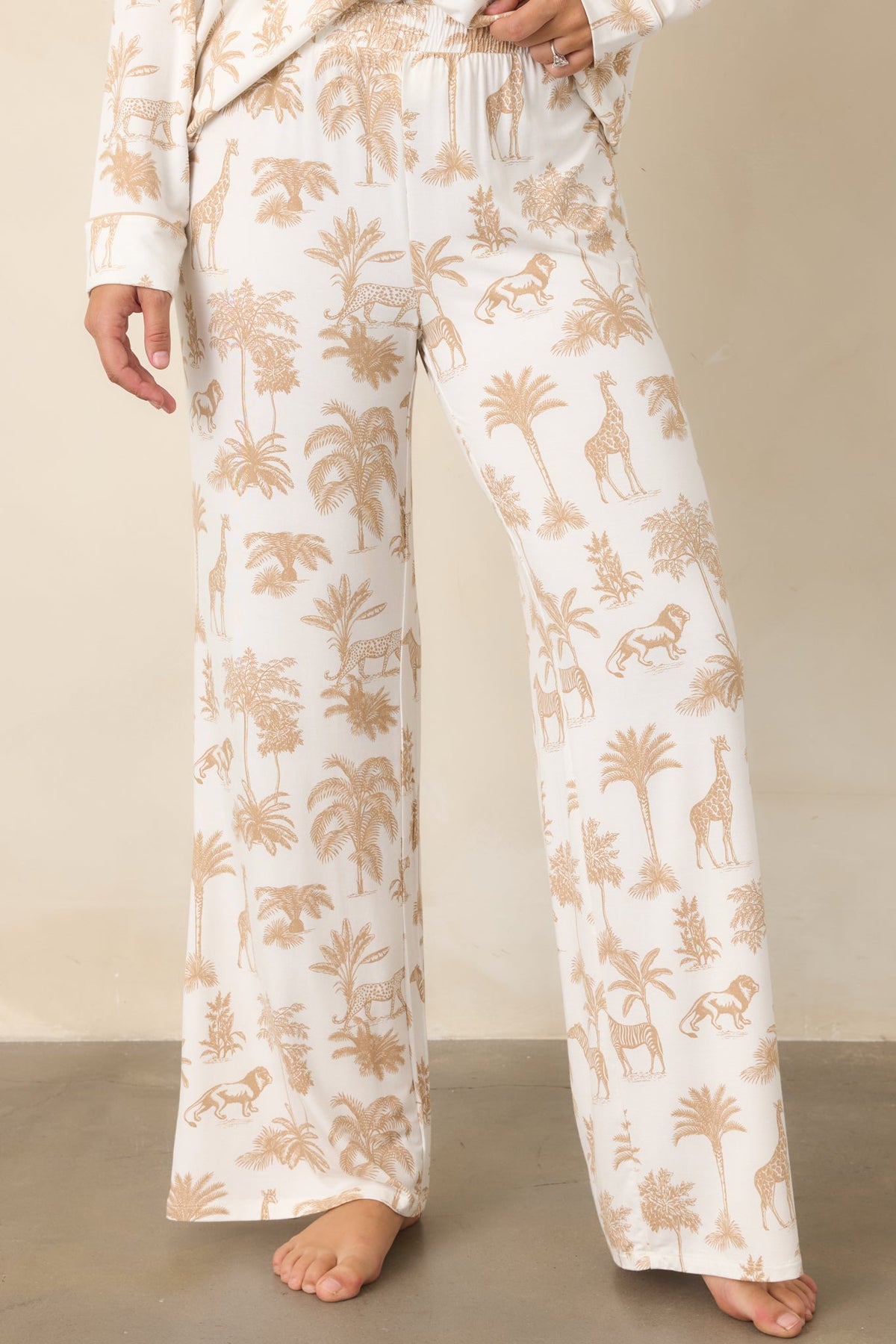 Z Supply Safari Ivory & Tan Pajama Pants