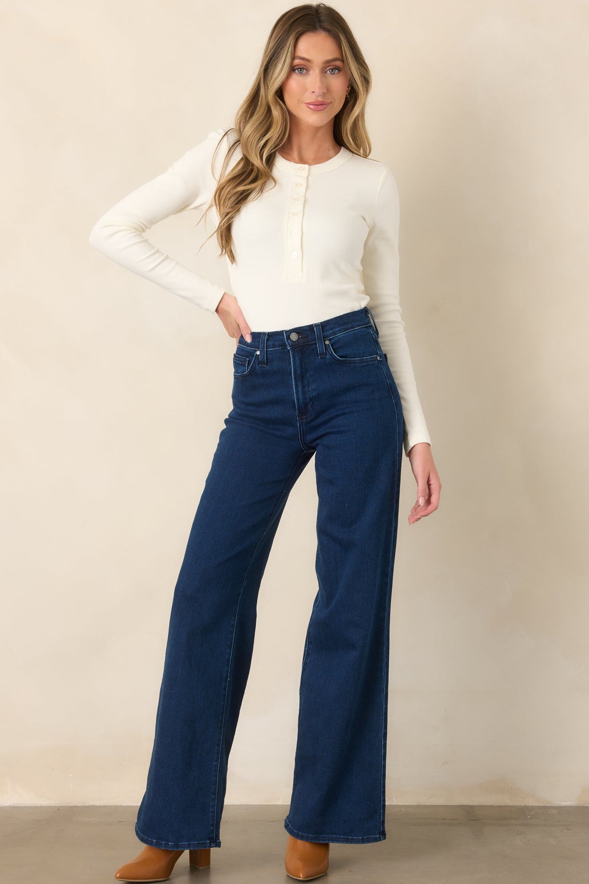 Z Supply All In Ivory Cropped Henley Top