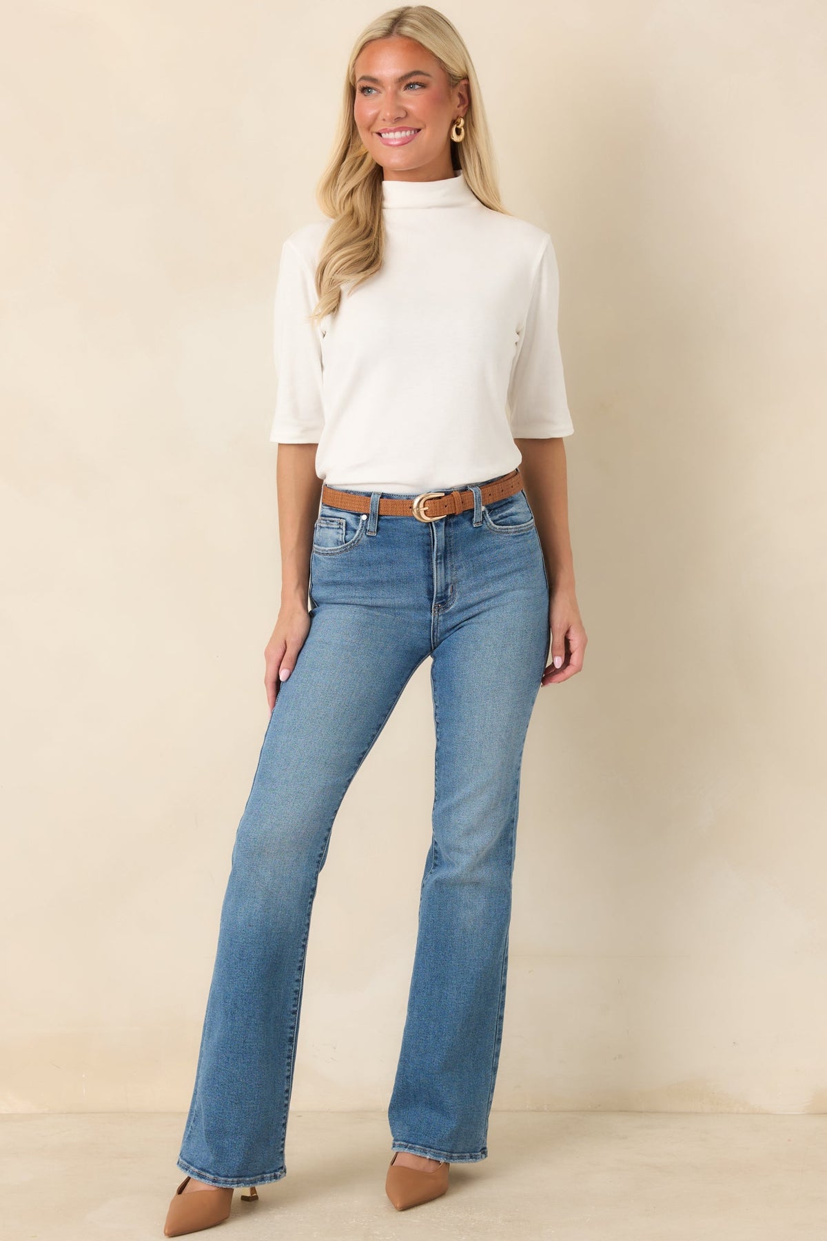 Simply Well Put Ivory Mock Neck Top