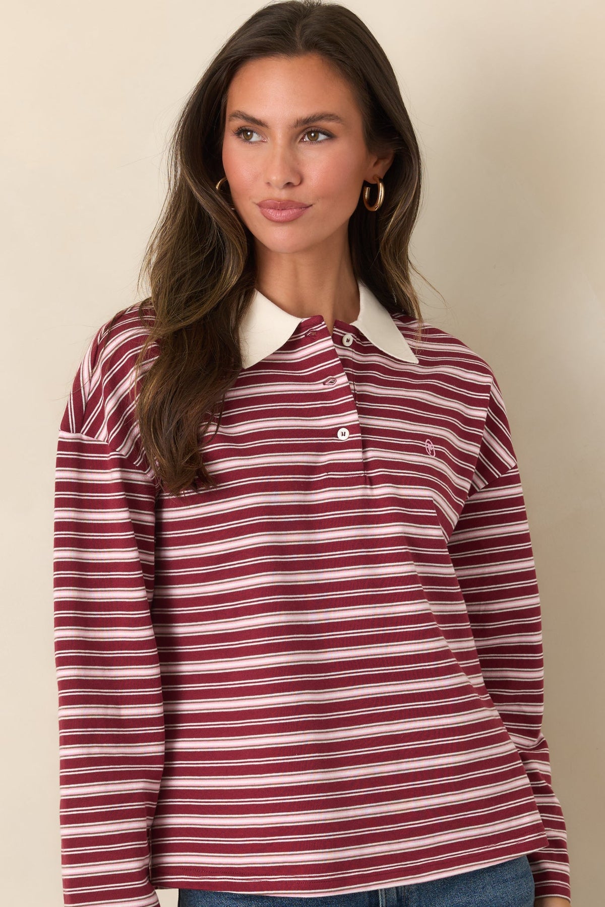 FRNCH Rumoi Bordeaux Cotton Polo Shirt
