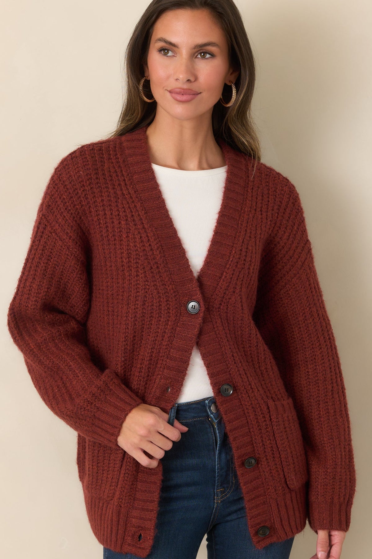 Z Supply Whitmore Rouge Red Oversized Cardigan