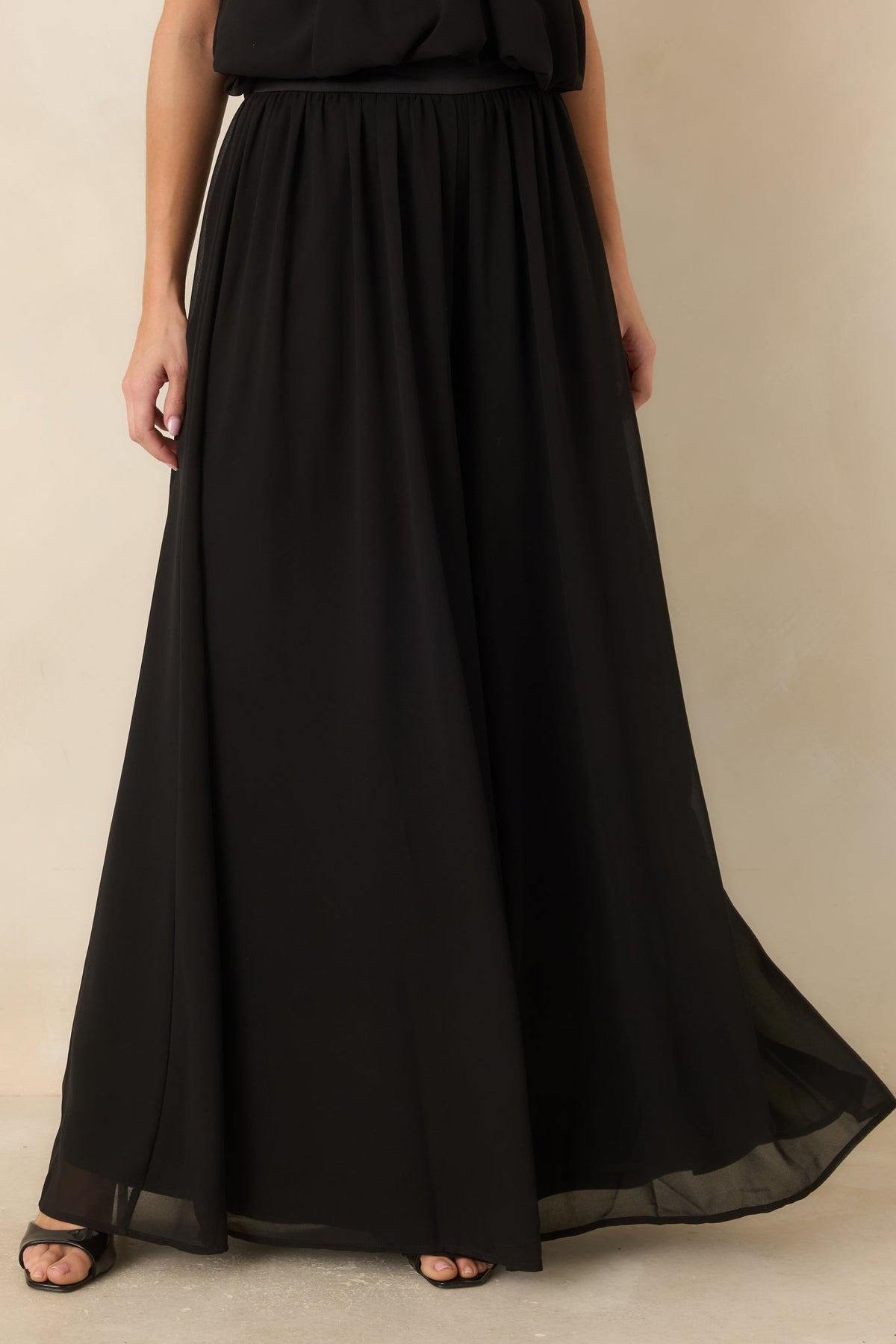 A Moment Like Ours Black Flowy Palazzo Pants