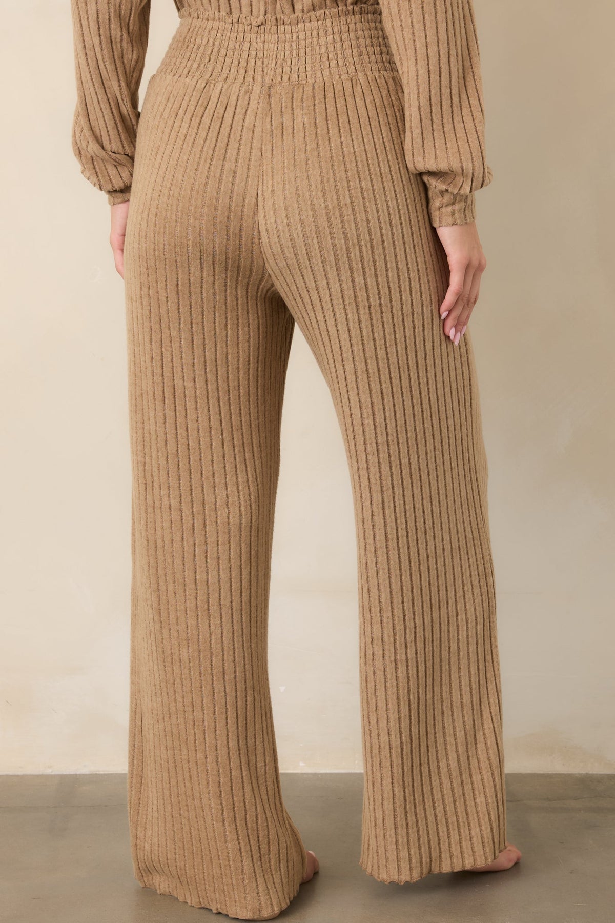 Z Supply Light Toffee Dawn Smocked Rib Pants
