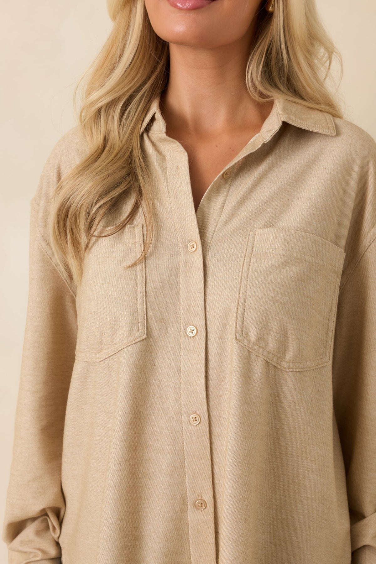 Z Supply Reese Light Toffee Button Up