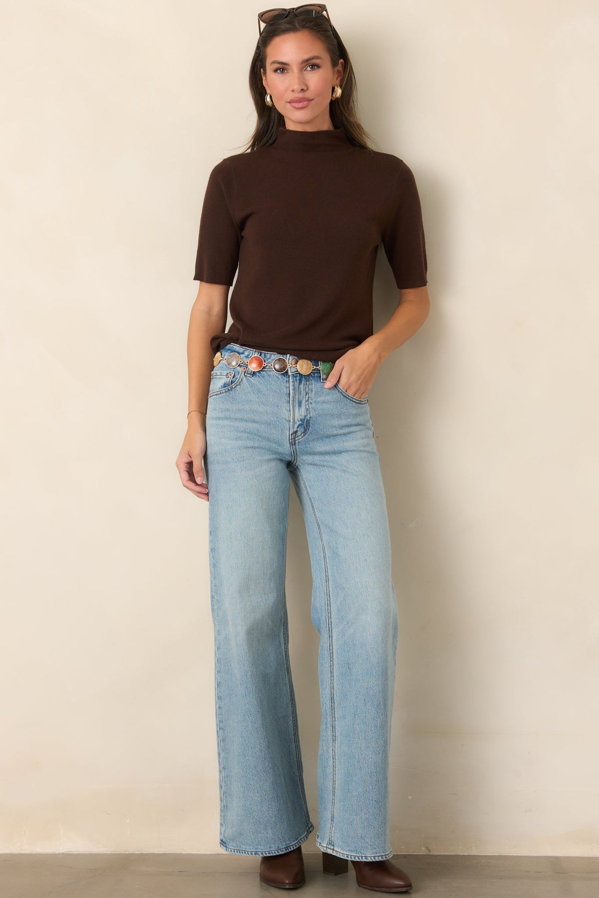 Z Supply The Stunner Light Wash Mid-Rise Wide Leg Jeans