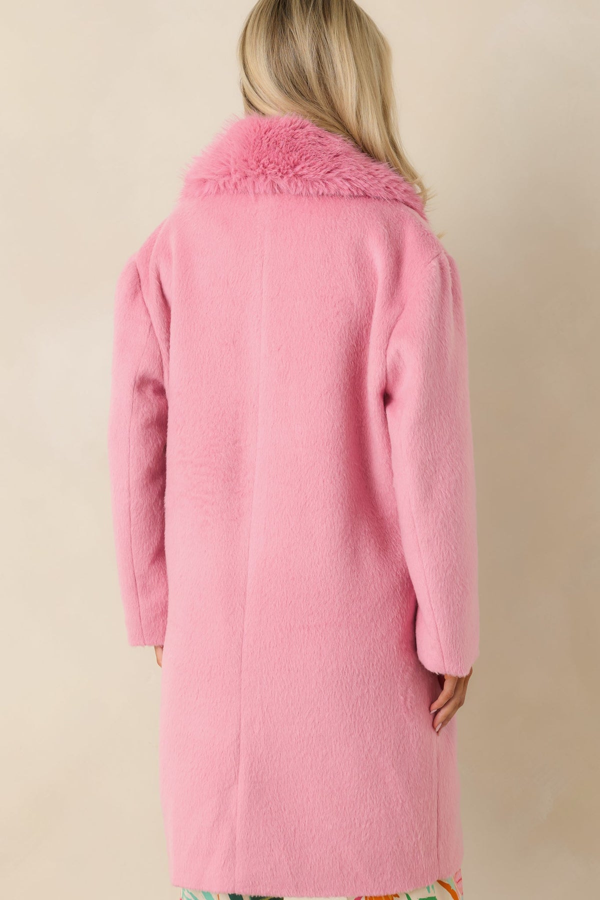 Prosperina Bernadette Cotton Candy Pink Wool Blend Coat