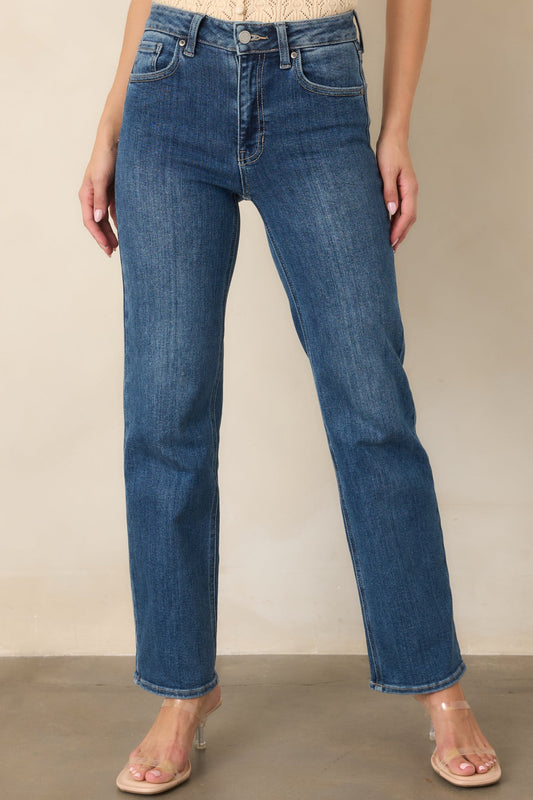 The Daily Edit Medium Wash Straight Leg Jeans