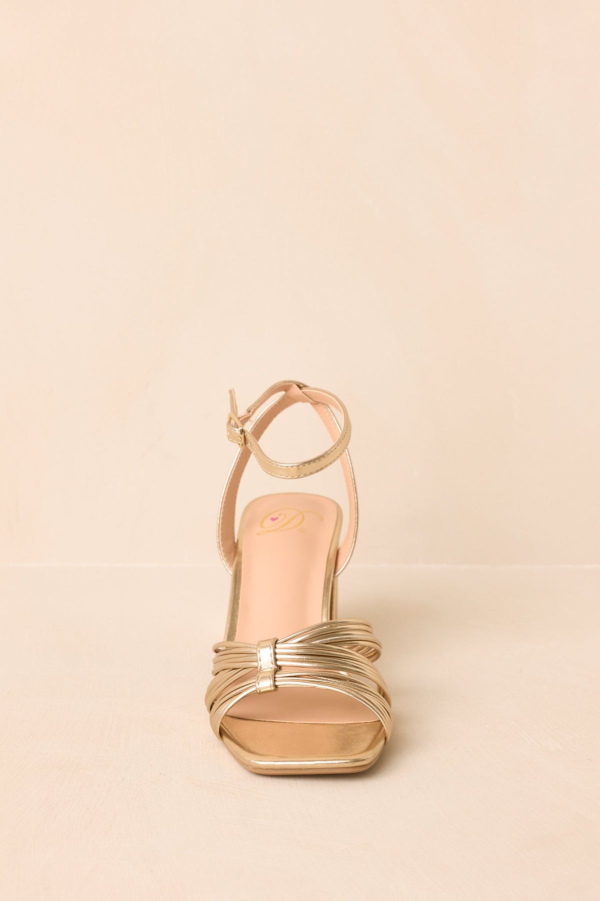 Toast To Tonight Metallic Gold Strappy Block Heels