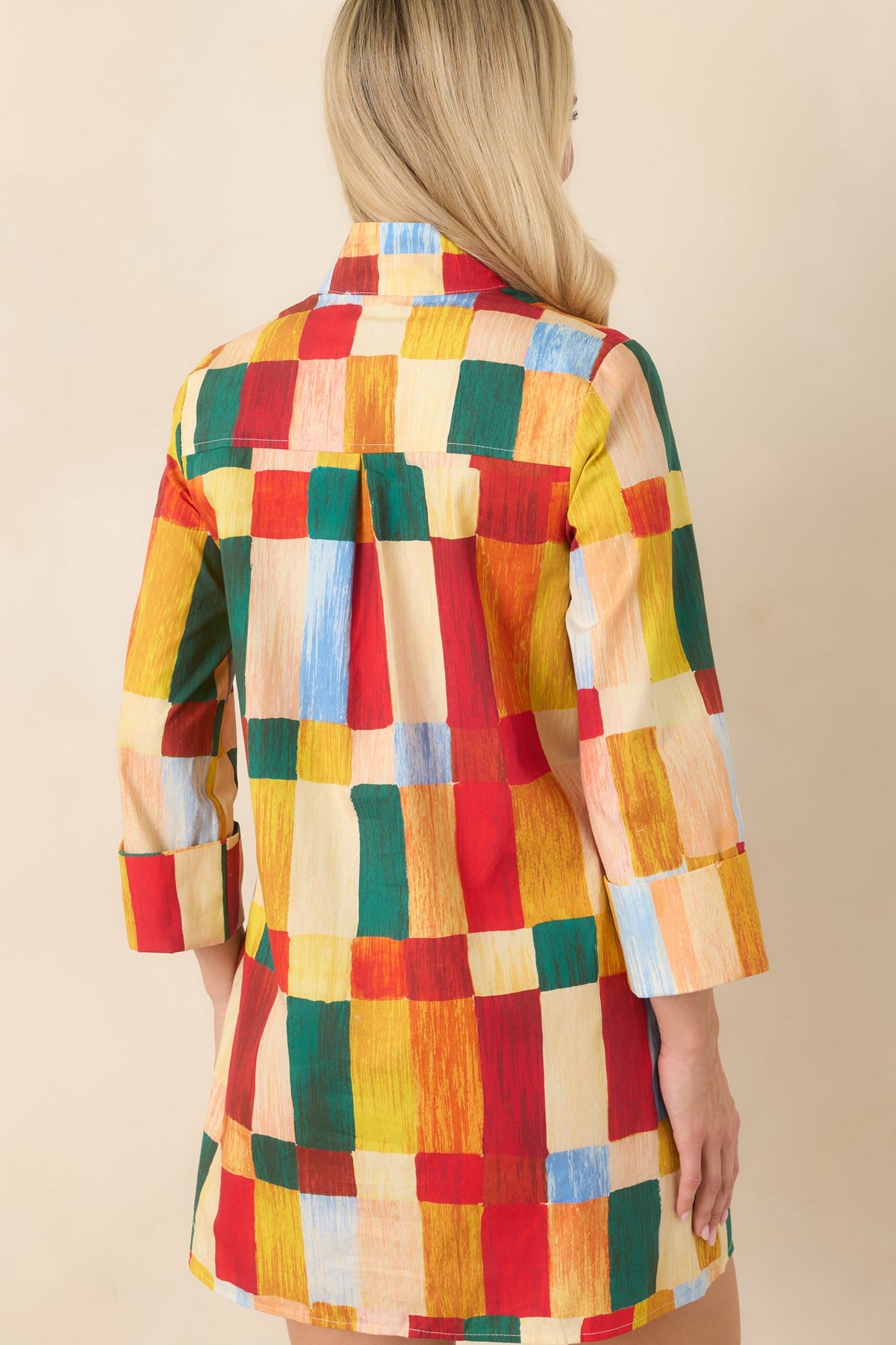 Prosperina Sorel Multi Geometric Cotton Mini Dress