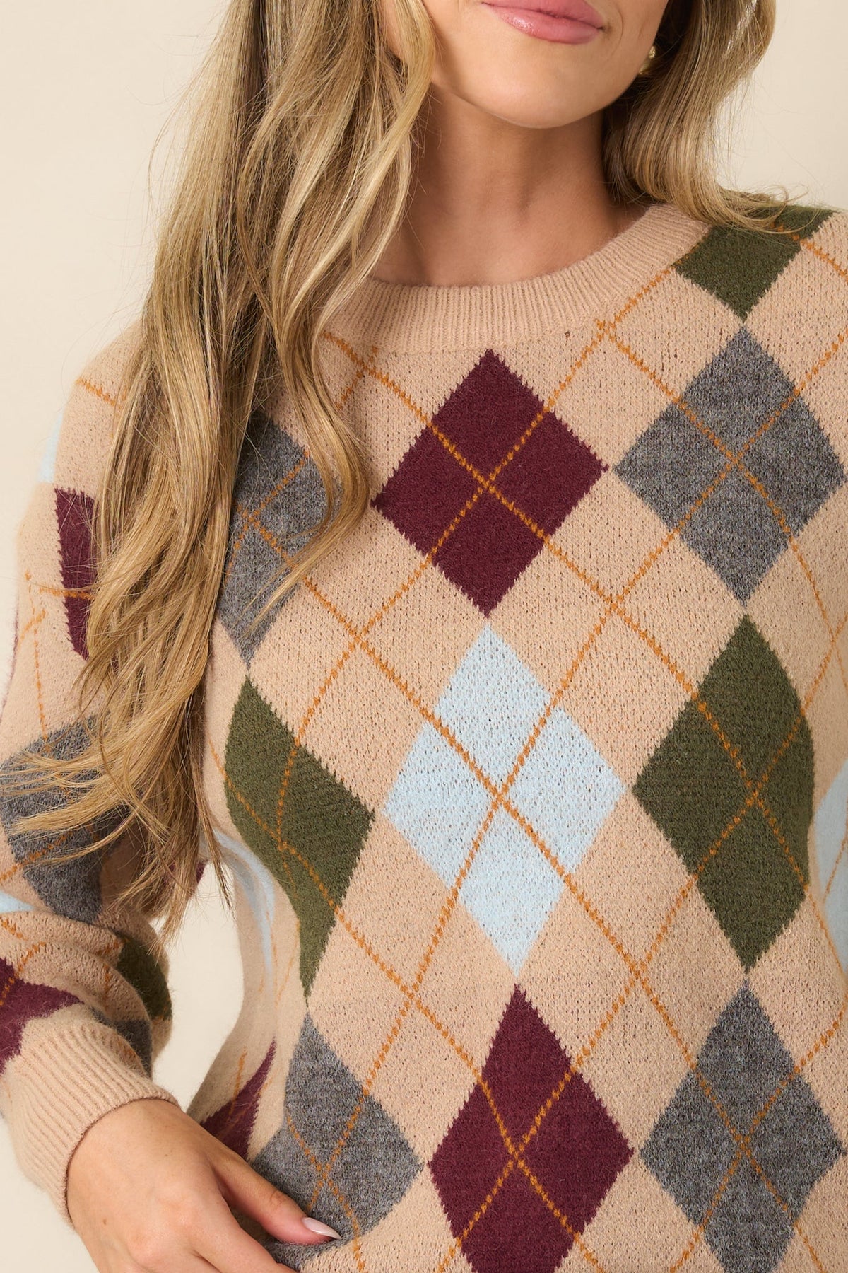 Good Thinking Camel Multi Argyle Sweater