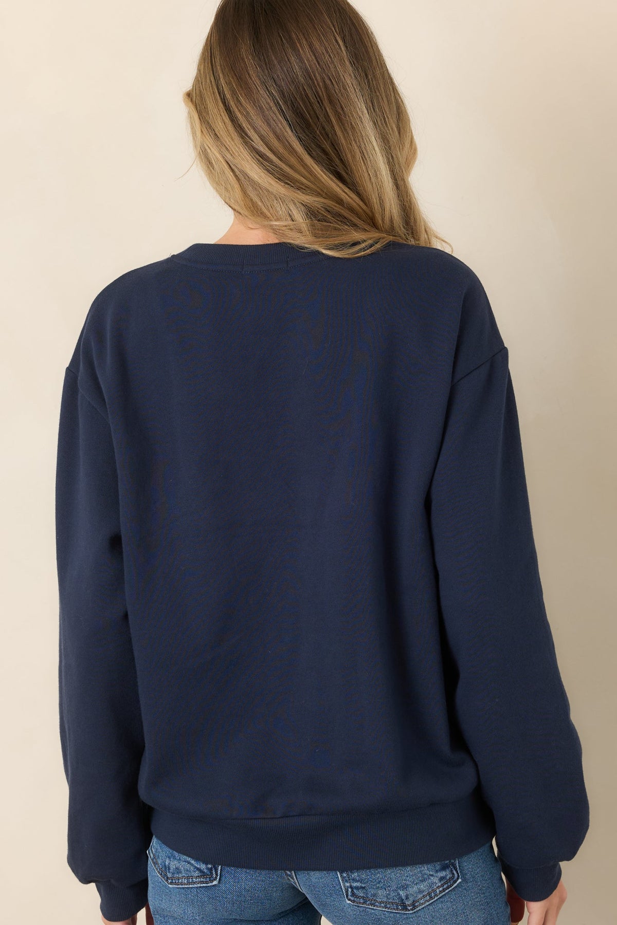 Z Supply Navy Boyfriend Patch Sweatshirt