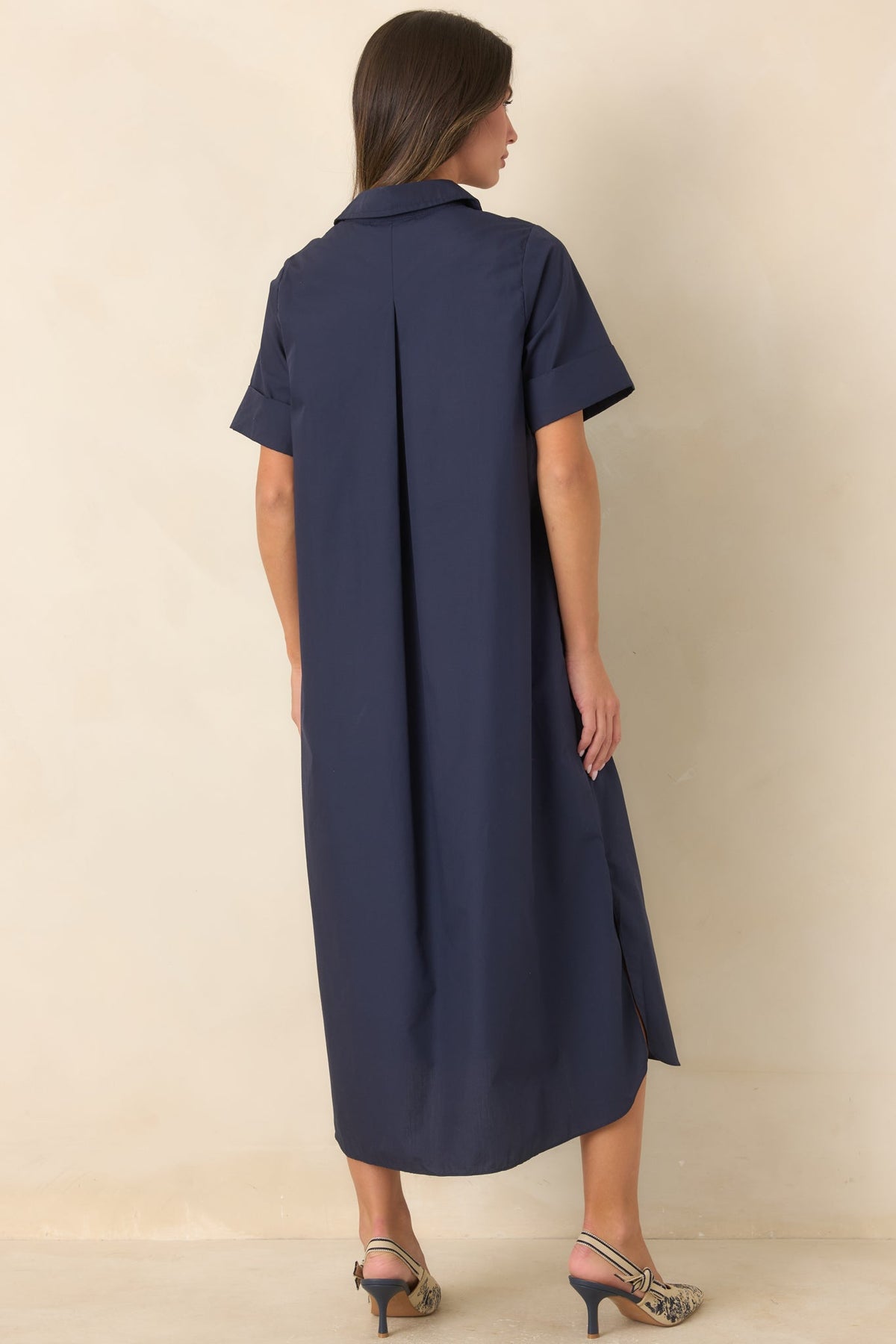 Read the Signs Navy Short Sleeve Maxi Dress