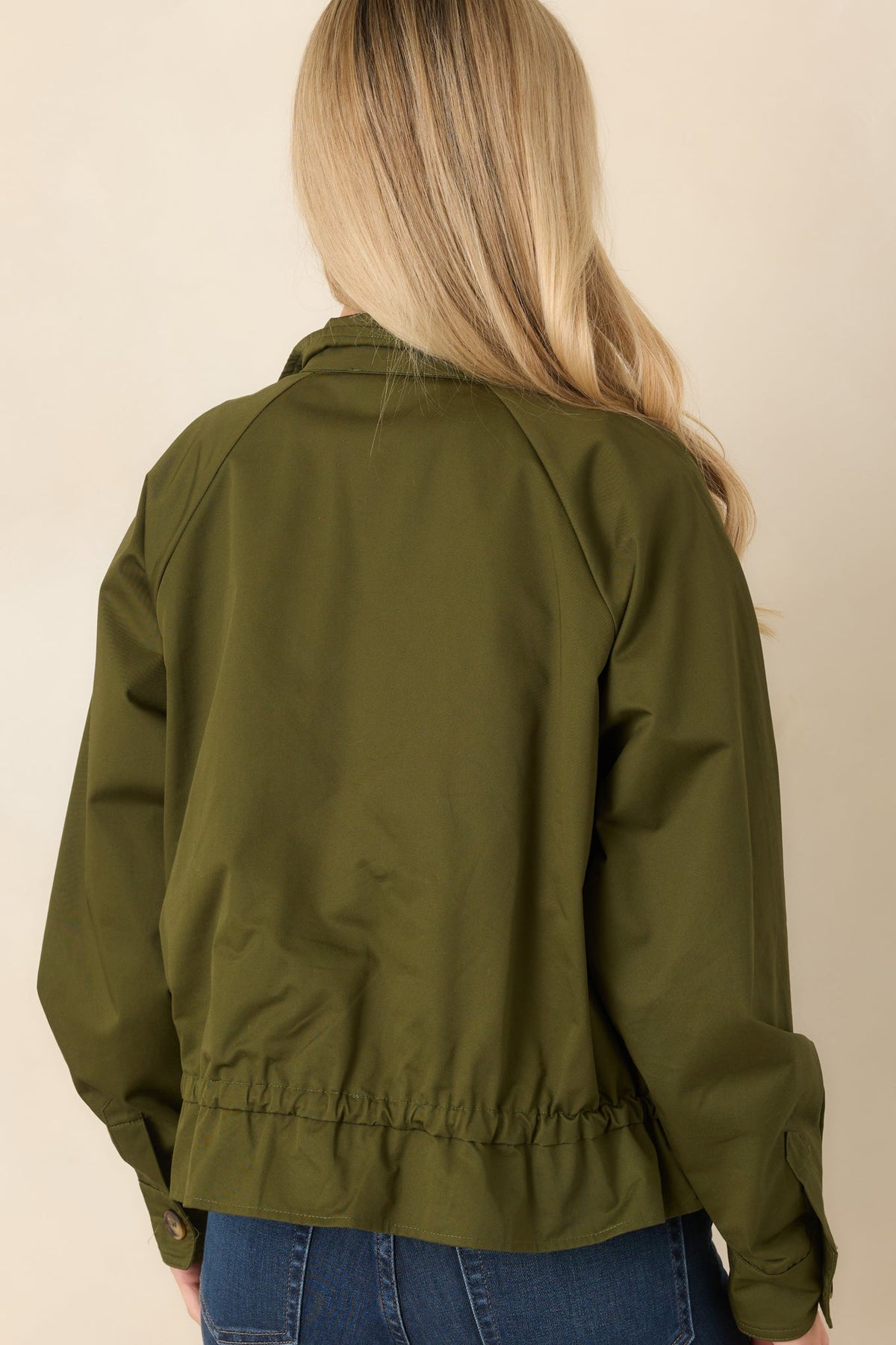 Wherever You Wander Olive Cotton Utility Jacket