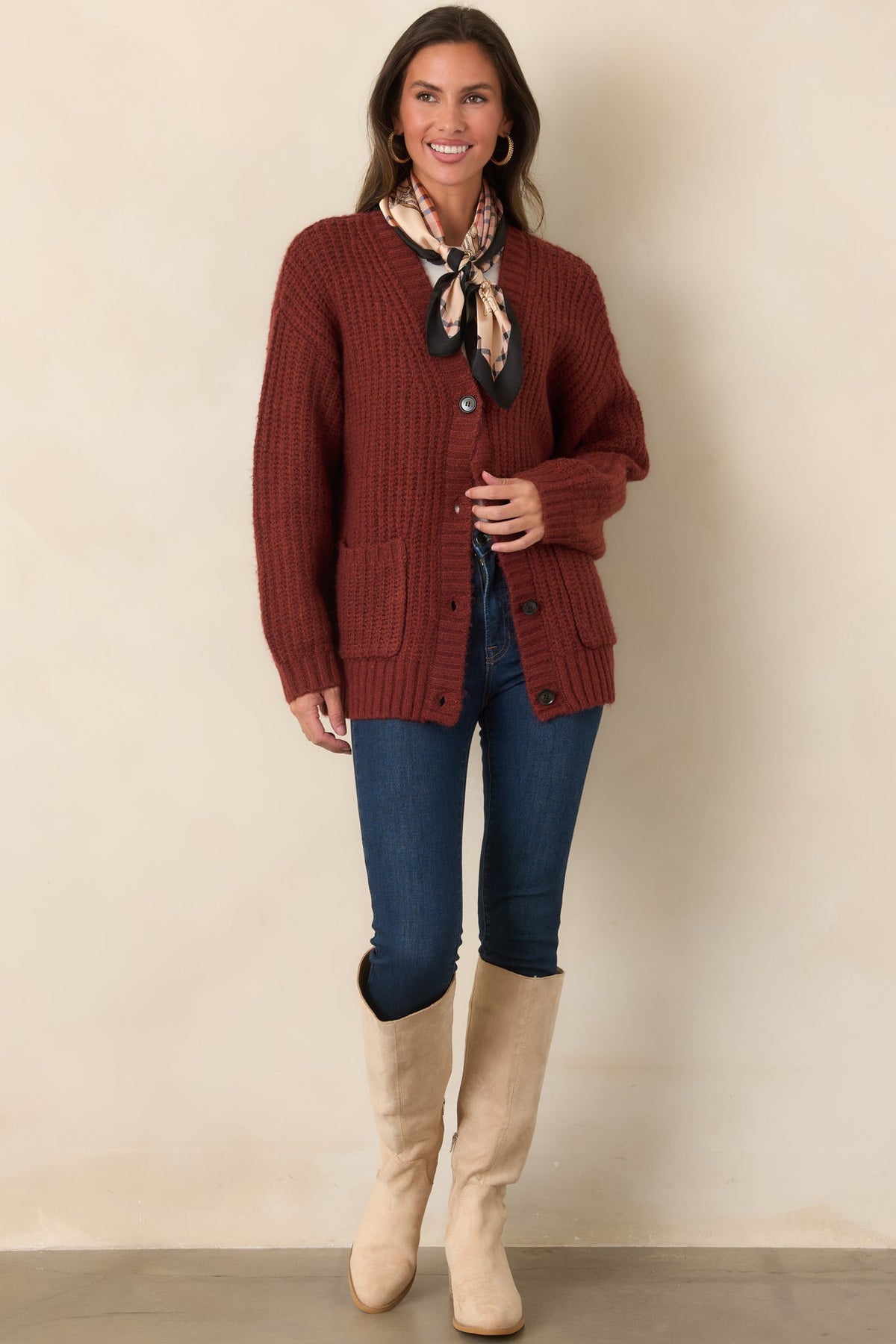Z Supply Whitmore Rouge Red Oversized Cardigan