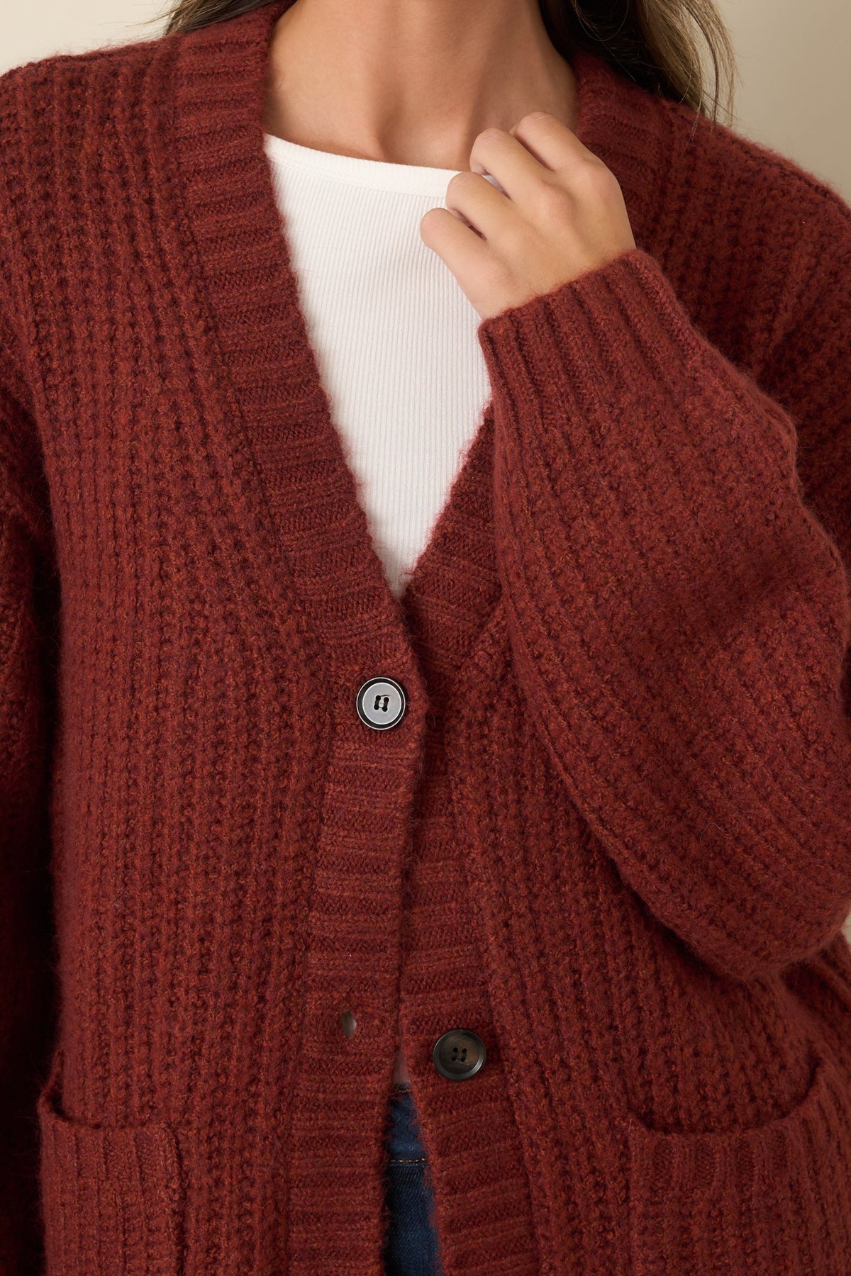 Z Supply Whitmore Rouge Red Oversized Cardigan