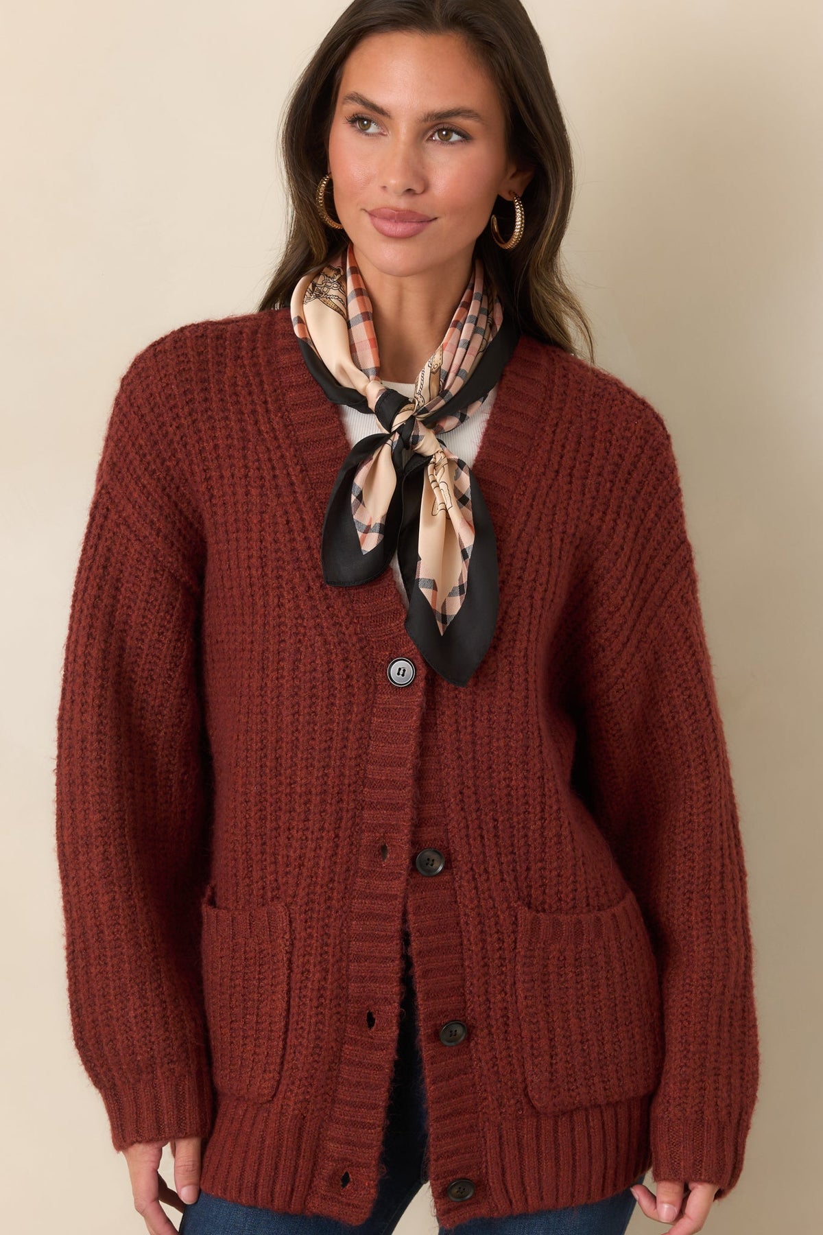 Z Supply Whitmore Rouge Red Oversized Cardigan