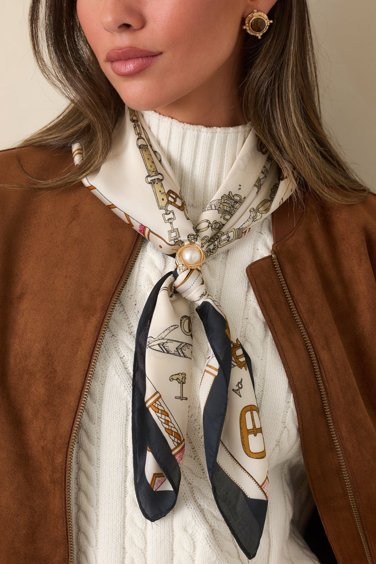 Touch of Distinction Gold Pearl Scarf Ring