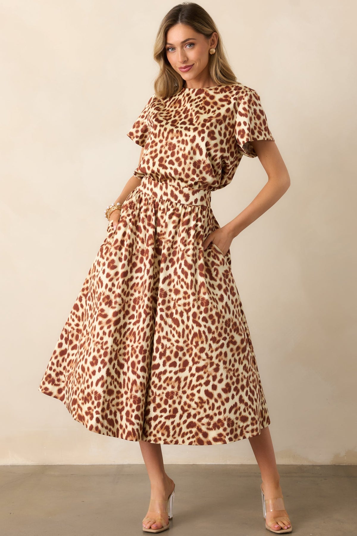 Prosperina Tyler Brown Leopard Print Cotton Top