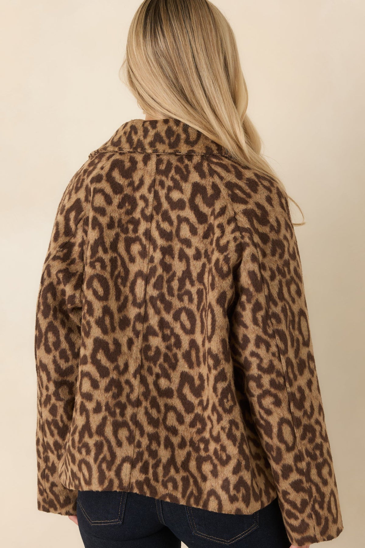 I Had My Suspicions Beige & Brown Leopard Print Button Front Jacket