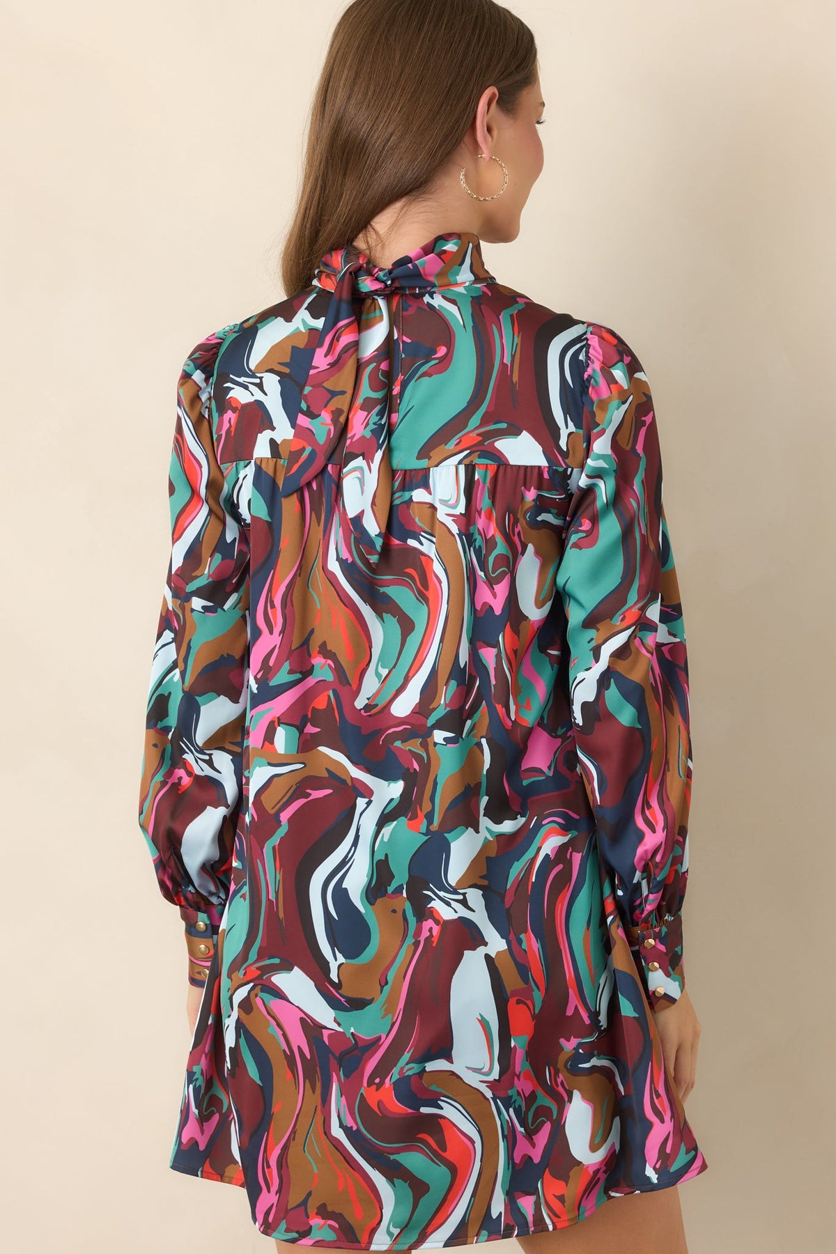 CROSBY Carter Color Current Multi Abstract Mini Dress