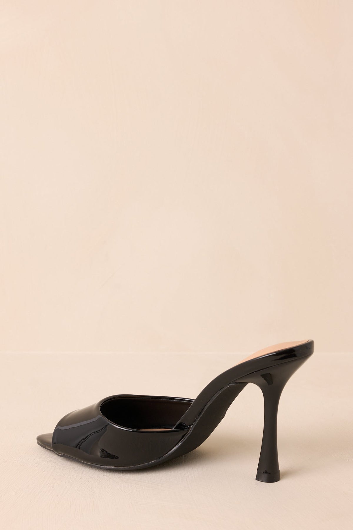Every Step Counts Black Faux Leather High Heel Sandals