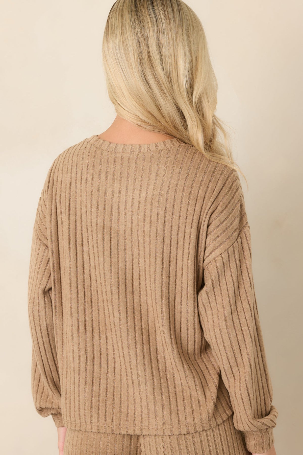 Z Supply Light Toffee Daydream Silky Rib Long Sleeve Top